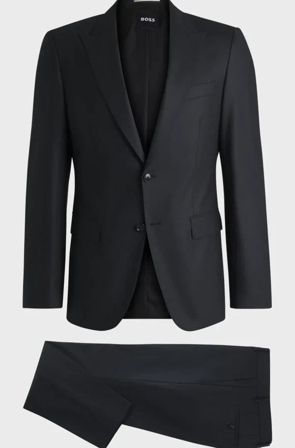 HUGO BOSS Fatos>Fato De Ajuste Slim Em Mistura De Lã Com Micropadrão