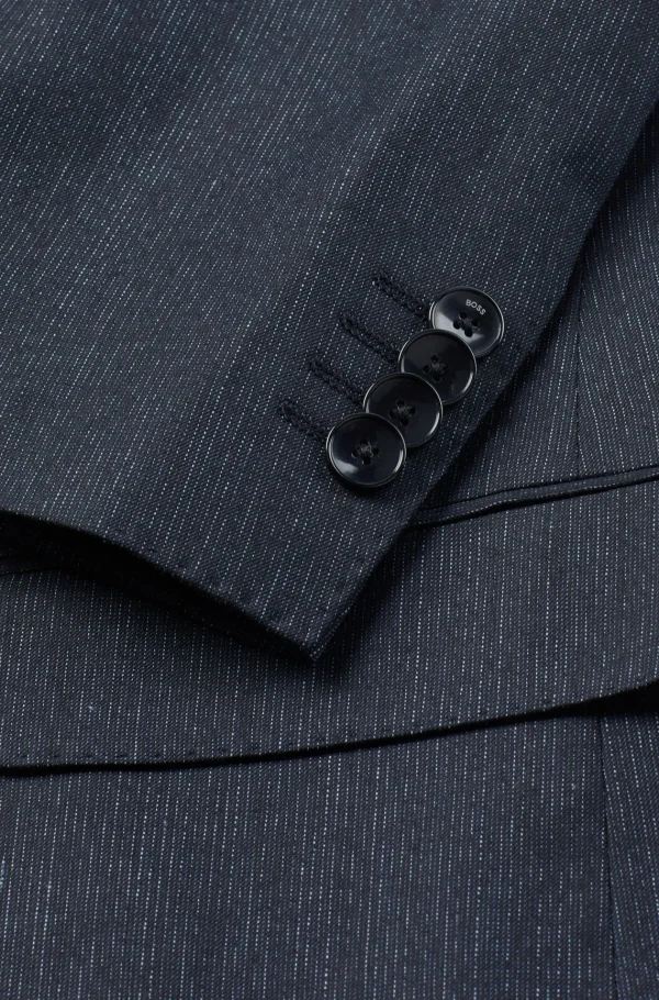 HUGO BOSS Fatos>Fato De Ajuste Slim Em Mistura De Lã Com Micropadrão