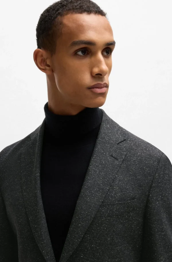 HUGO BOSS Fatos>Fato De Ajuste Slim Em Mistura De Lã Com Micropadrão