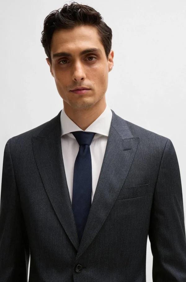 HUGO BOSS Fatos>Fato De Ajuste Slim Em Mistura De Lã Com Micropadrão