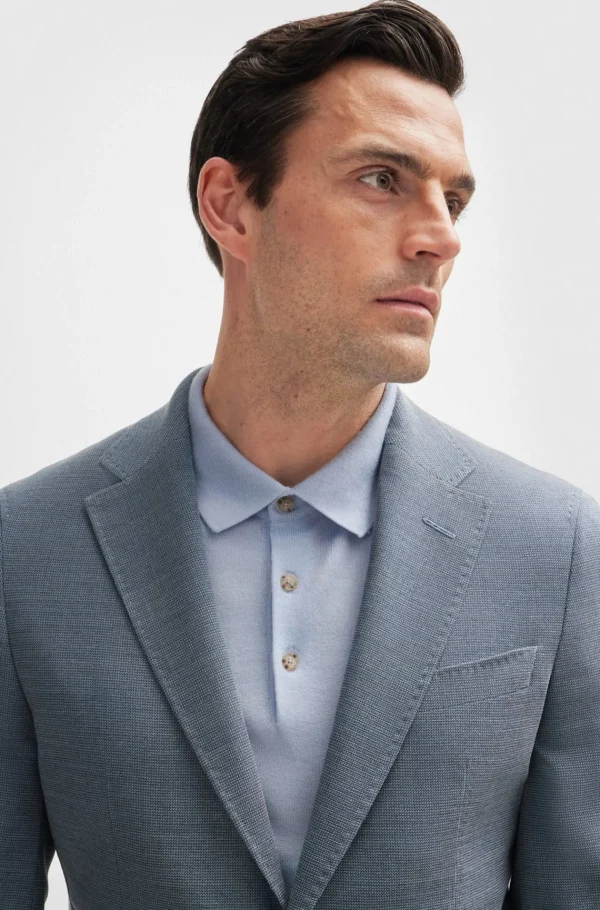 HUGO BOSS Fatos>Fato De Ajuste Slim Em Mistura De Lã Com Micropadrão