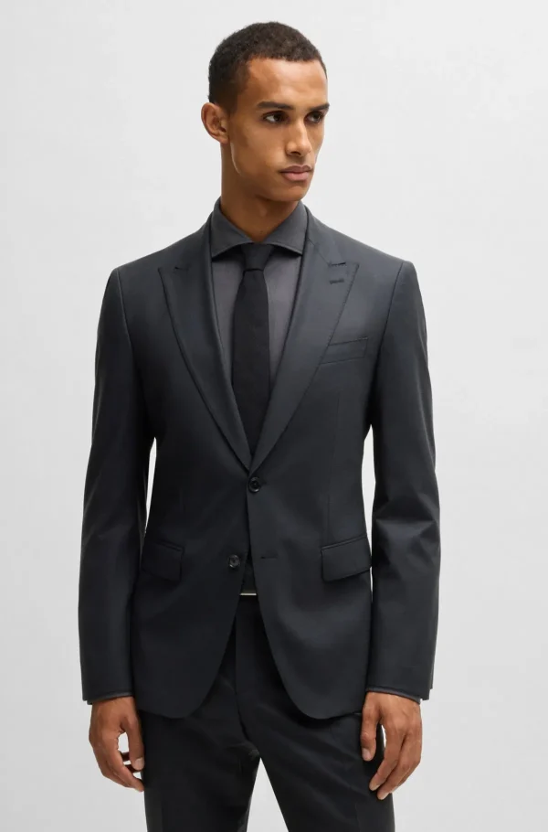 HUGO BOSS Fatos>Fato De Ajuste Slim Em Mistura De Lã Com Micropadrão