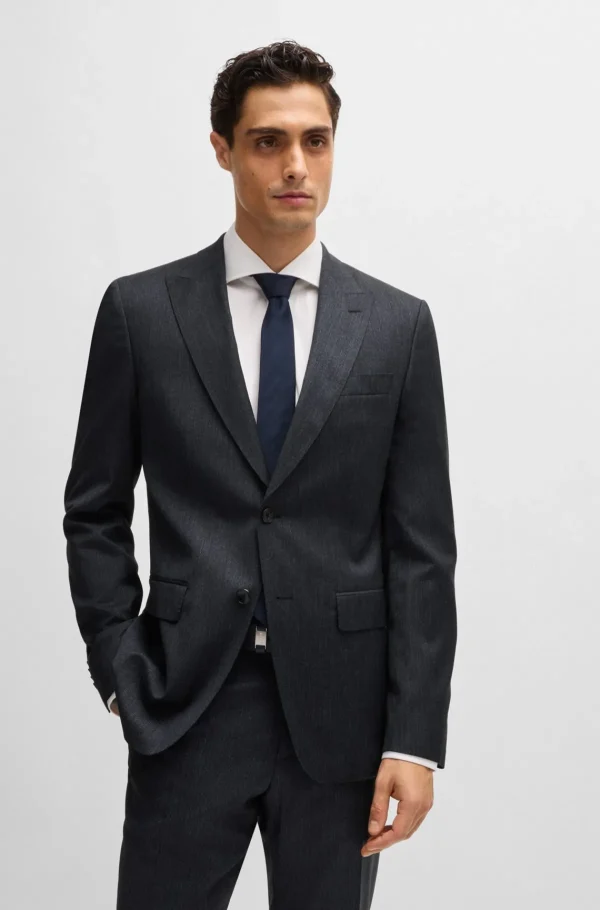 HUGO BOSS Fatos>Fato De Ajuste Slim Em Mistura De Lã Com Micropadrão