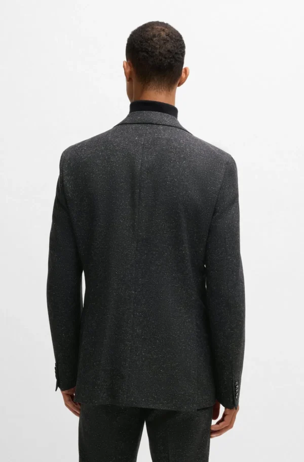 HUGO BOSS Fatos>Fato De Ajuste Slim Em Mistura De Lã Com Micropadrão