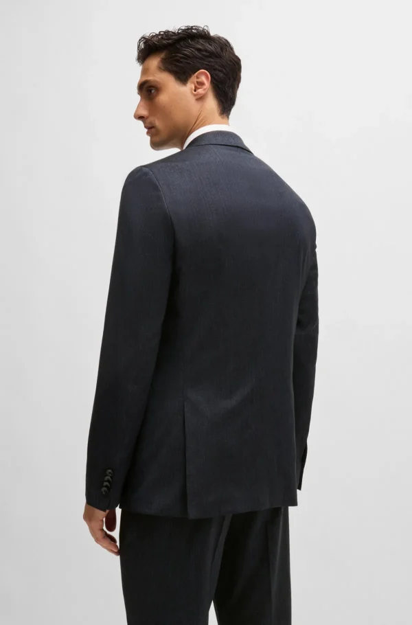 HUGO BOSS Fatos>Fato De Ajuste Slim Em Mistura De Lã Com Micropadrão