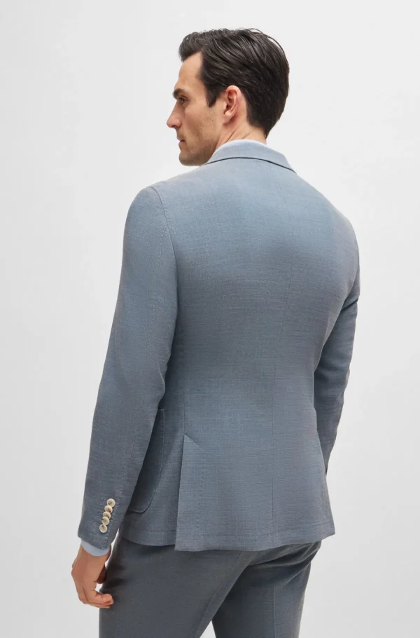 HUGO BOSS Fatos>Fato De Ajuste Slim Em Mistura De Lã Com Micropadrão