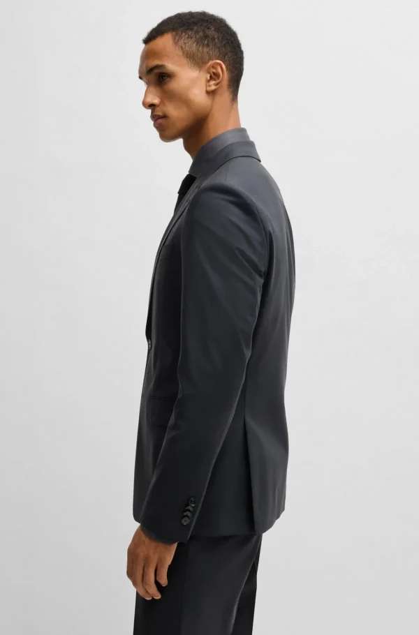 HUGO BOSS Fatos>Fato De Ajuste Slim Em Mistura De Lã Com Micropadrão