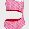 MULHER HUGO BOSS Roupa De Praia>Fato De Banho Com Logótipo Estampado E Detalhe Recortado