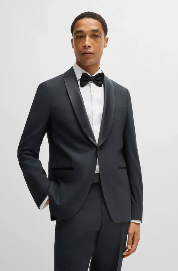 HUGO BOSS Blazers>Fato De Smoking De Ajuste Slim Em Mistura De Lã