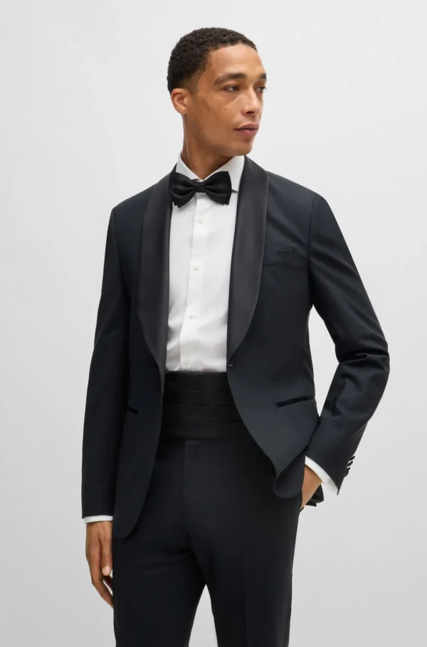 HUGO BOSS Blazers>Fato De Smoking De Ajuste Slim Em Mistura De Lã