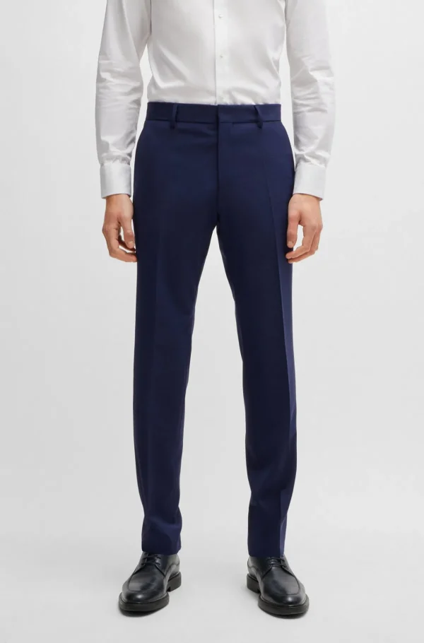 HUGO BOSS Fatos>Fato De Três Peças De Ajuste Slim Em Tecido Elástico Axadrezado