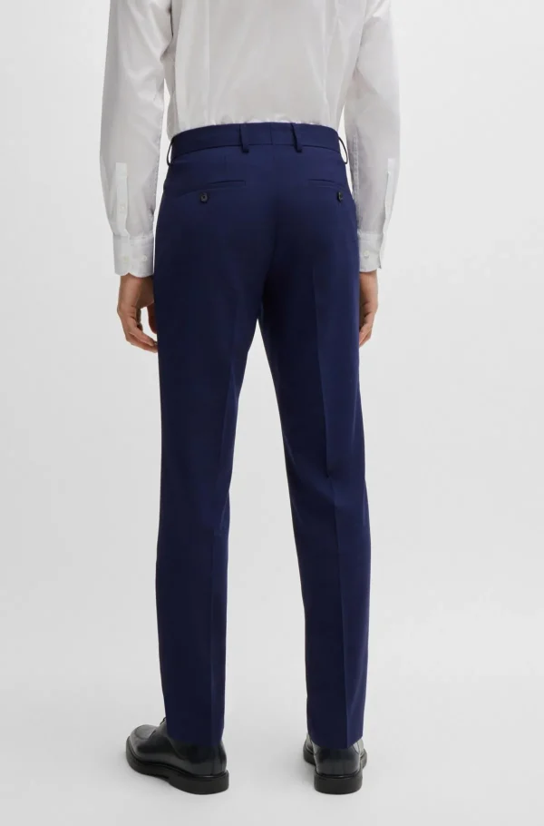 HUGO BOSS Fatos>Fato De Três Peças De Ajuste Slim Em Tecido Elástico Axadrezado