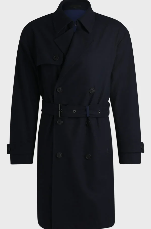HUGO BOSS Sobretudos E Parkas>Gabardine Repelente à água Em Flanela Elástica