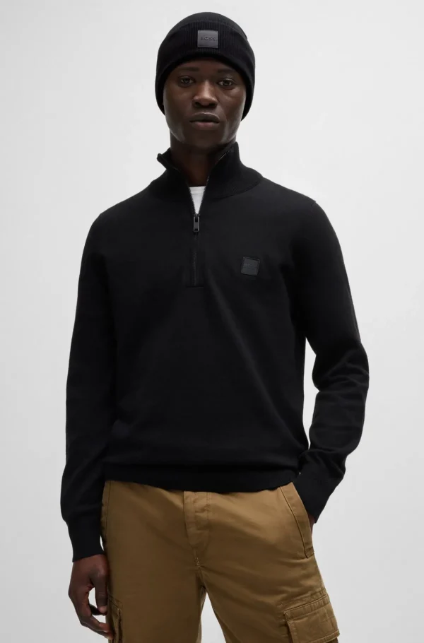 HUGO BOSS Bonés E Gorros>Gorro Em Algodão Tecido Com Etiqueta De Logótipo