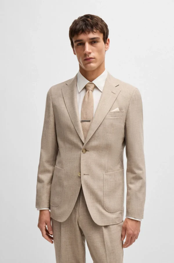 HUGO BOSS Gravatas E Lenços De Bolso>Gravata Estruturada Numa Mistura De Lã E Seda Italiana