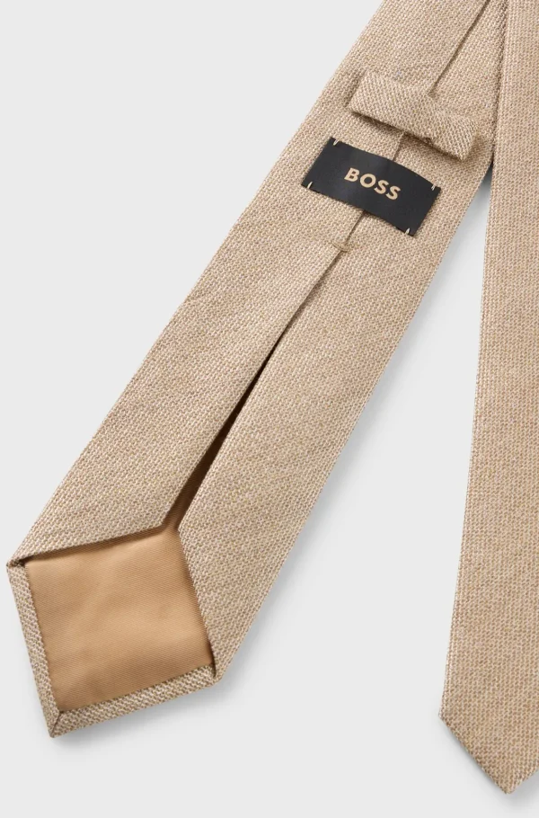 HUGO BOSS Gravatas E Lenços De Bolso>Gravata Estruturada Numa Mistura De Lã E Seda Italiana