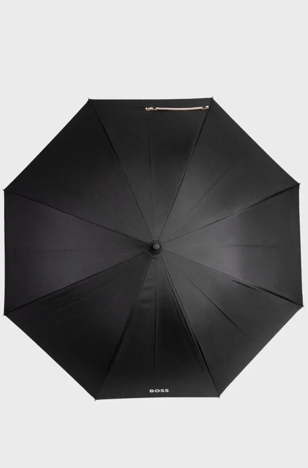 MULHER HUGO BOSS Mais Acessórios>Guarda-chuva De Bolso Preto Com Interior Camel