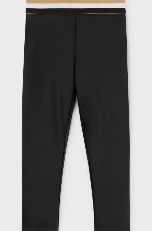 Crianças HUGO BOSS Júniores (Idades 4-14)>Leggings Com Cintura Com A Característica Risca Para Criança