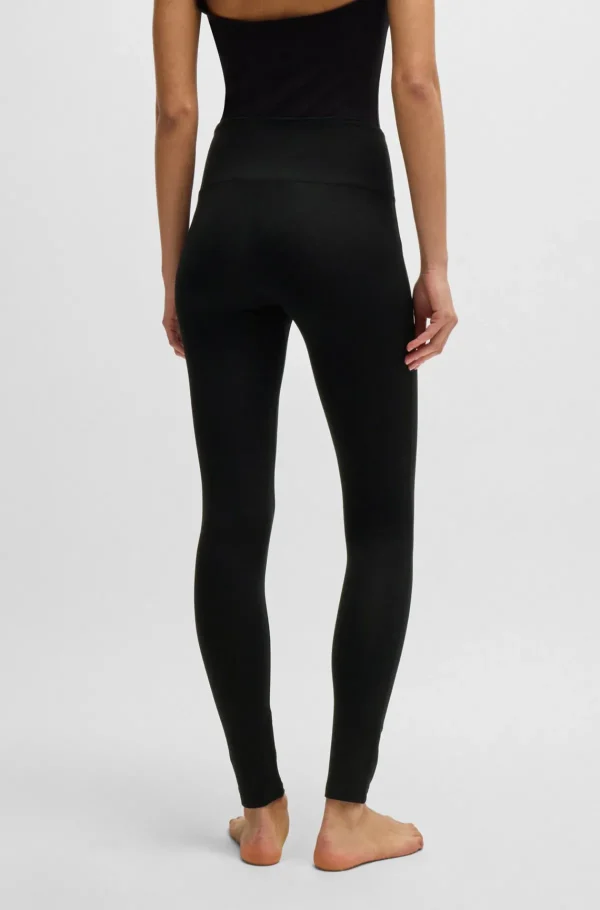 MULHER HUGO BOSS Pijamas E Loungewear>Leggings De Pijama De Jersey Elástico Com Estampado De Logótipo