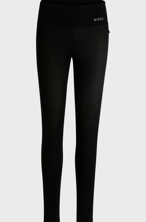 MULHER HUGO BOSS Pijamas E Loungewear>Leggings De Pijama De Jersey Elástico Com Estampado De Logótipo