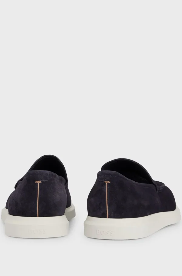 HUGO BOSS Sapatos Descontraídos>Loafers Em Camurça Com Sola Em Borracha