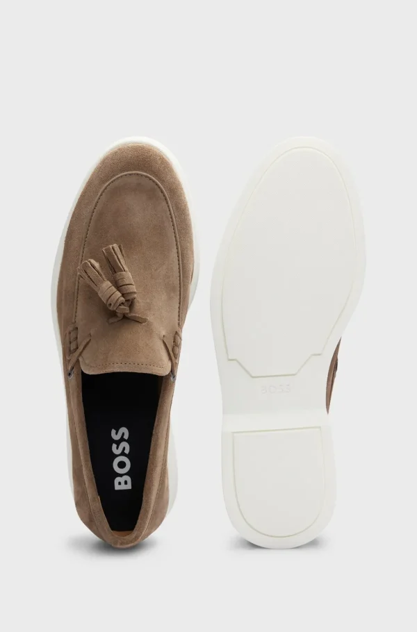 HUGO BOSS Sapatos Descontraídos | Mocassins>Loafers Slip-on Em Camurça Com Acabamento Em Borla