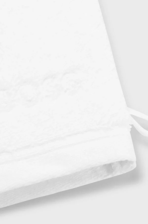 MULHER HUGO BOSS Mais Acessórios>Luva De Lavagem Bordada Com Logótipo Em Algodão Egeu