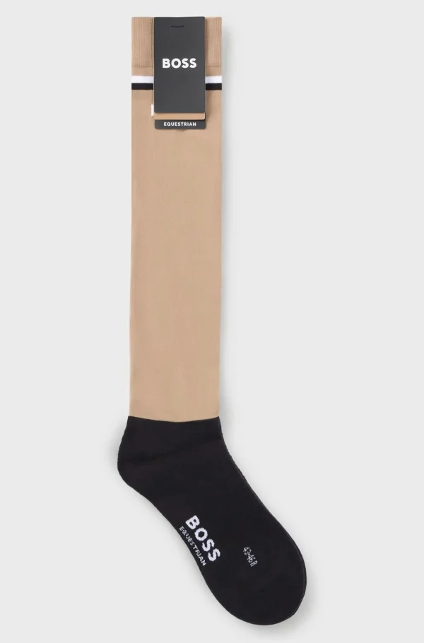 HUGO BOSS Meias>Meias Desportivas Equestres Com Risca De Assinatura E Logótipo