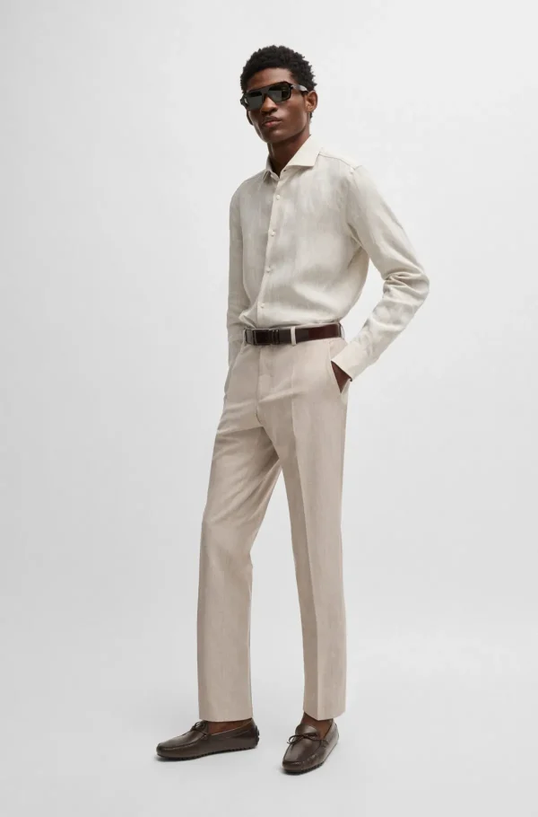 HUGO BOSS Mocassins>Mocassins Em Pele Com Sola De Condutor E Logótipo