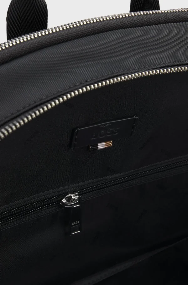 HUGO BOSS Malas>Mochila Com Acabamentos Em Pele E Fecho Bidirecional