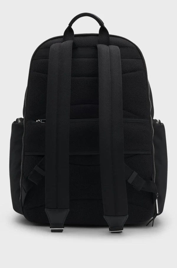 HUGO BOSS Malas>Mochila Com Acabamentos Em Pele E Fecho Bidirecional