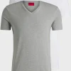 HUGO BOSS T-Shirts>Pack De 2 T-shirts Com Gola Em V Em Algodão Elástico