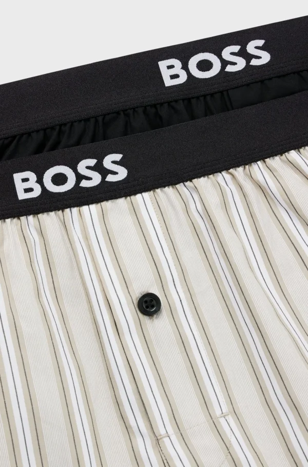 HUGO BOSS Pijamas E Loungewear>Pack De Dois Calções De Pijama De Algodão Com Cintura Com Logótipo