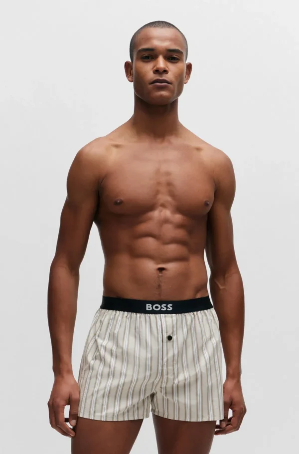 HUGO BOSS Pijamas E Loungewear>Pack De Dois Calções De Pijama De Algodão Com Cintura Com Logótipo
