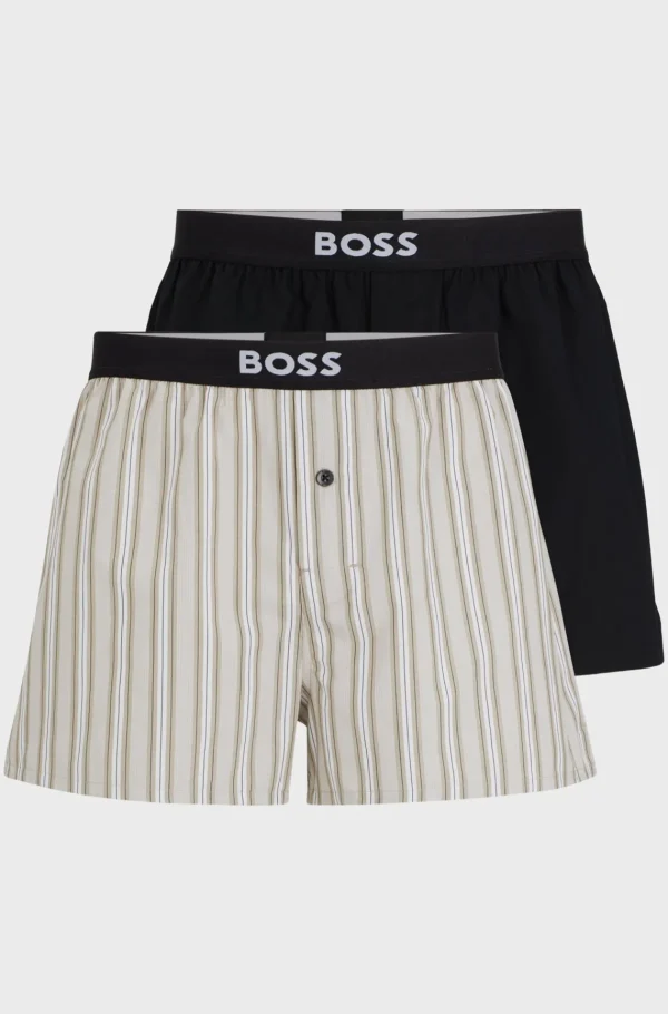 HUGO BOSS Pijamas E Loungewear>Pack De Dois Calções De Pijama De Algodão Com Cintura Com Logótipo