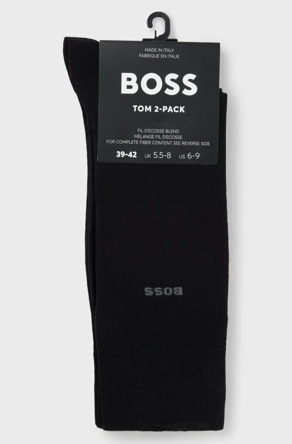 HUGO BOSS Meias>Pack De Dois Pares De Meias De Cano Médio Em Algodão Elástico