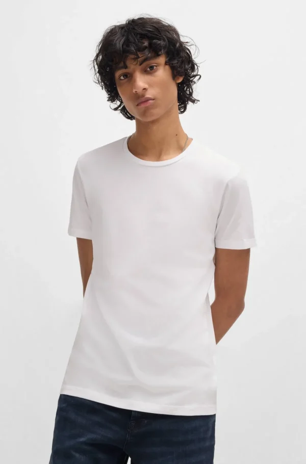 HUGO BOSS T-Shirts>Pack De Duas T-shirts De Ajuste Slim Em Algodão Elástico