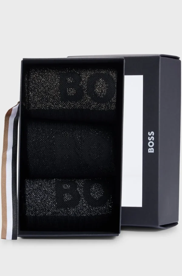HUGO BOSS Meias>Pack De Três Pares De Meias Curtas De Mistura De Algodão Com Logótipos