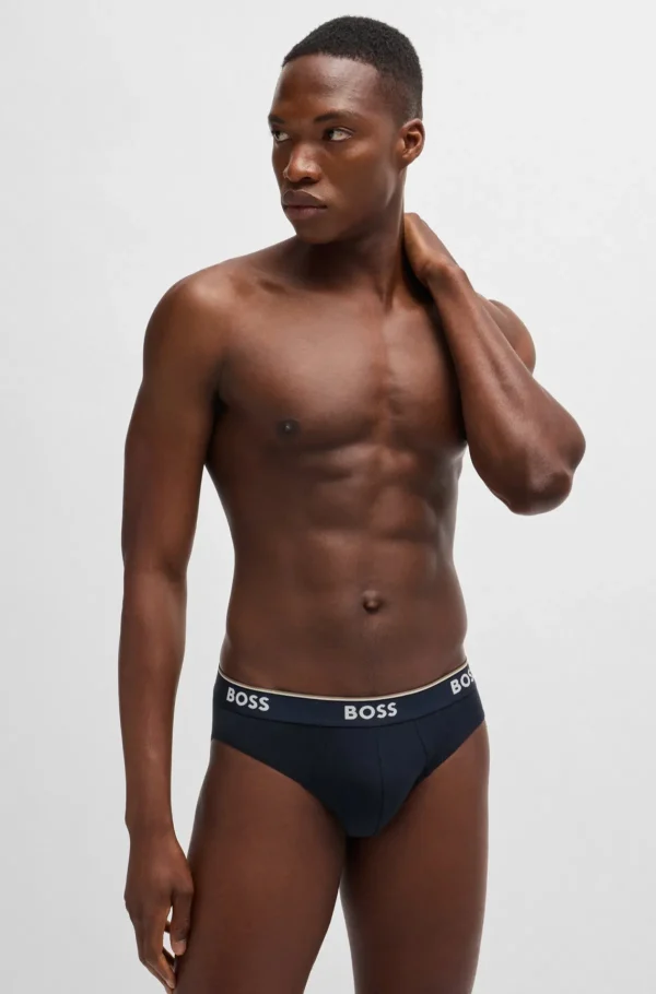 HUGO BOSS Roupa Interior>Pack De Três Slips Em Algodão Elástico Com Logótipos Na Cintura