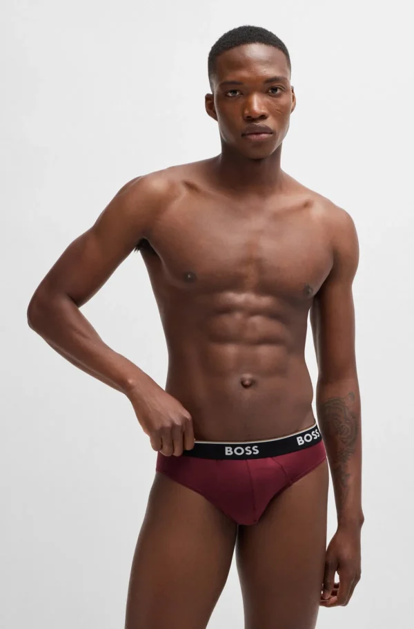 HUGO BOSS Roupa Interior>Pack De Três Slips Em Algodão Elástico Com Logótipos Na Cintura