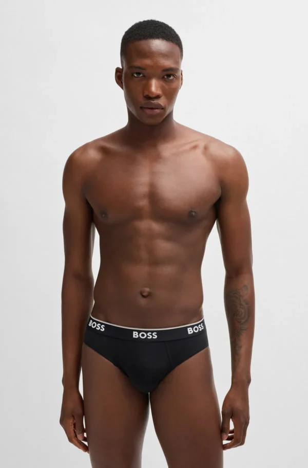 HUGO BOSS Roupa Interior>Pack De Três Slips Em Algodão Elástico Com Logótipos Na Cintura