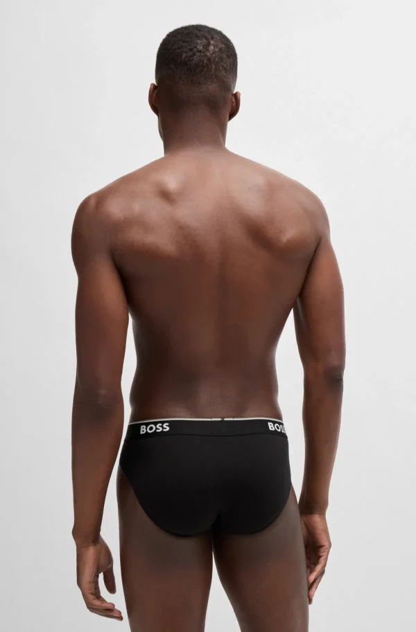 HUGO BOSS Roupa Interior>Pack De Três Slips Em Algodão Elástico Com Logótipos Na Cintura