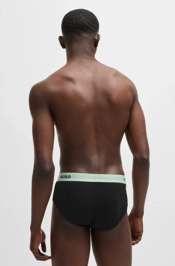 HUGO BOSS Roupa Interior>Pack De Três Slips Em Algodão Elástico Com Logótipos Na Cintura