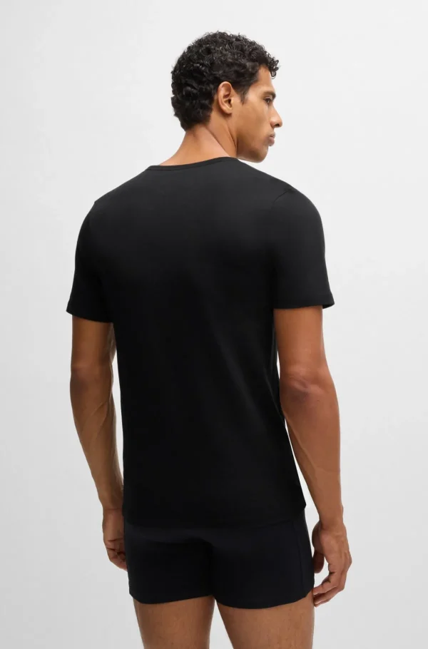 HUGO BOSS Roupa Interior>Pack De Três T-shirts Com Gola Em V Em Jersey De Algodão