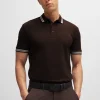 HUGO BOSS Polos>Paddy Polo Em Piqué De Algodão Com Logótipo Contrastante