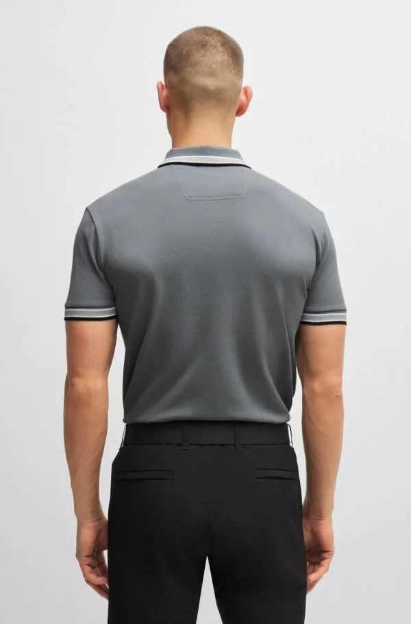 HUGO BOSS Golfe>Paddy Polo Em Piqué De Algodão Com Logótipo Contrastante