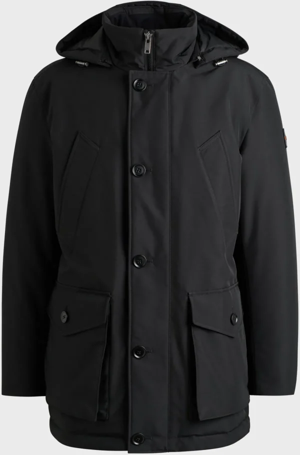 HUGO BOSS Calças E Calções>Parka De Ajuste Descontraído Em Tecido Otomano Repelente à água