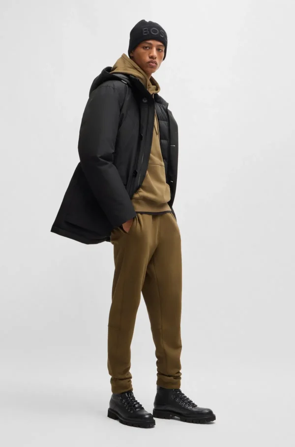 HUGO BOSS Calças E Calções>Parka De Ajuste Descontraído Em Tecido Otomano Repelente à água