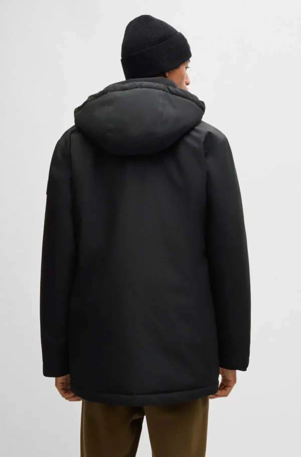 HUGO BOSS Calças E Calções>Parka De Ajuste Descontraído Em Tecido Otomano Repelente à água
