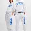 HUGO BOSS Sweats E Hoodies>Partes De Baixo De Fato De Treino Em Felpo De Algodão Com Estampado De Logótipo